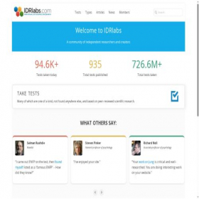 Скриншот главной страницы сайта idrlabs.com