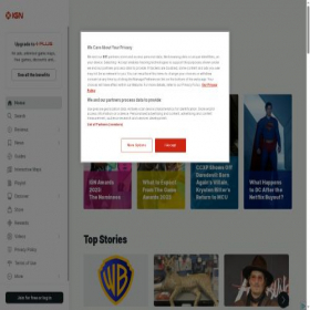 Скриншот главной страницы сайта ign.com