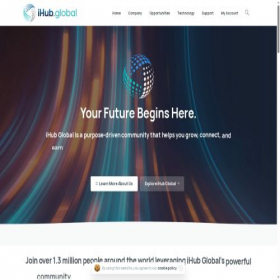Скриншот главной страницы сайта ihub.global
