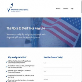 Скриншот главной страницы сайта immigrationadviceservice.org