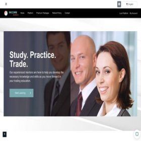 Скриншот главной страницы сайта incomeleaders.net