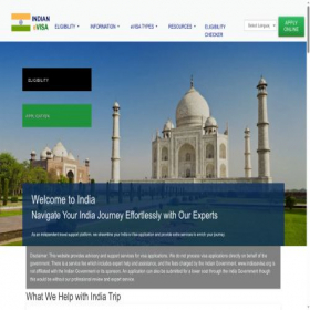 Скриншот главной страницы сайта indiasevisa.org