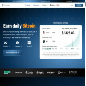 Скриншот главной страницы сайта infinity-hash.io