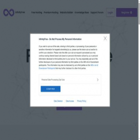 Скриншот главной страницы сайта infinityfree.net