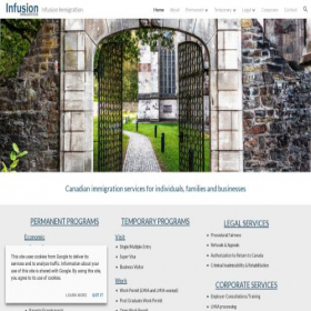 Скриншот главной страницы сайта infusionimmigration.com