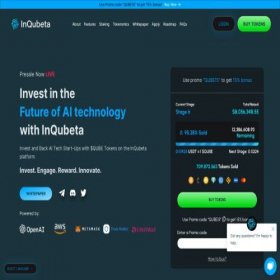 Скриншот главной страницы сайта inqubeta.ai
