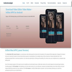 Скриншот главной страницы сайта inshotmodapk.xyz