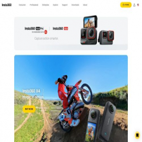 Скриншот главной страницы сайта insta360.com