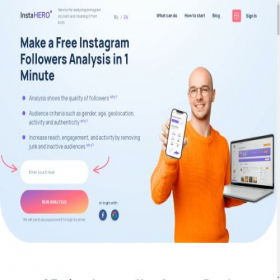 Скриншот главной страницы сайта instahero.io