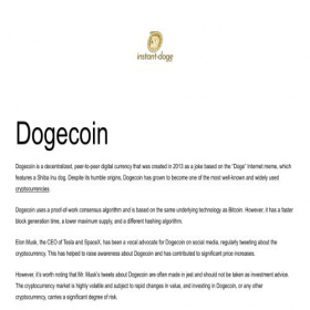 Скриншот главной страницы сайта instant-doge.eu