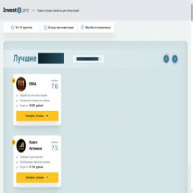 Скриншот главной страницы сайта invest1.pro
