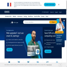 Скриншот главной страницы сайта ionos.co.uk