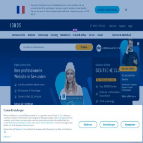 Скриншот главной страницы сайта ionos.de