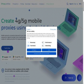 Скриншот главной страницы сайта iproxy.online