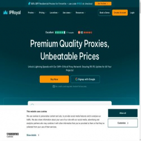 Скриншот главной страницы сайта iproyal.com
