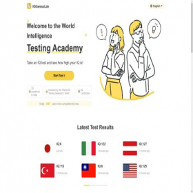 Скриншот главной страницы сайта iqgeniuslab.com