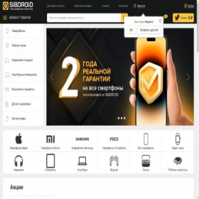 Скриншот главной страницы сайта irkutsk.sibdroid.ru