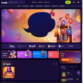Скриншот главной страницы сайта irwincasino1.com