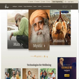 Скриншот главной страницы сайта isha.sadhguru.org