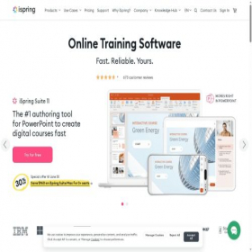 Скриншот главной страницы сайта ispringsolutions.com