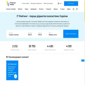 Скриншот главной страницы сайта it-rating.ua