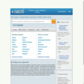Скриншот главной страницы сайта itabletki.ru