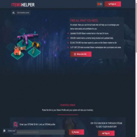 Скриншот главной страницы сайта itemshelper.com