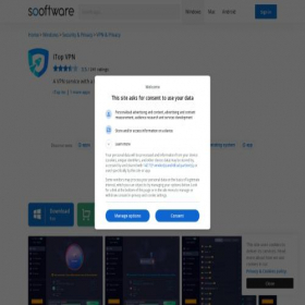 Скриншот главной страницы сайта itop-vpn.sooftware.com