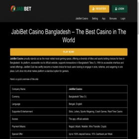 Скриншот главной страницы сайта jabi-casino.com