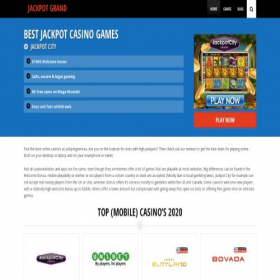 Скриншот главной страницы сайта jackpotgrand.eu