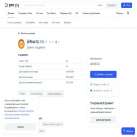 Скриншот главной страницы сайта jetswap.ru
