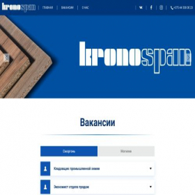 Скриншот главной страницы сайта job.kronospanbelarus.by