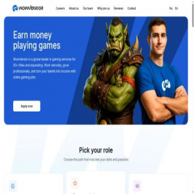 Скриншот главной страницы сайта job.wowvendor.com