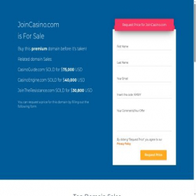 Скриншот главной страницы сайта joincasino.com