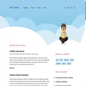 Скриншот главной страницы сайта joshwcomeau.com