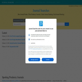 Скриншот главной страницы сайта journalsearches.com