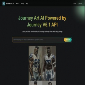 Скриншот главной страницы сайта journeyart.ai
