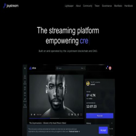 Скриншот главной страницы сайта joystream.org