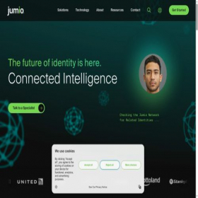 Скриншот главной страницы сайта jumio.com