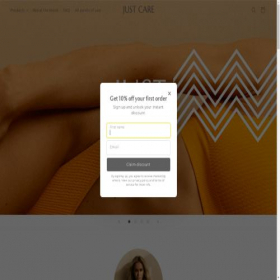 Скриншот главной страницы сайта just-care.shop
