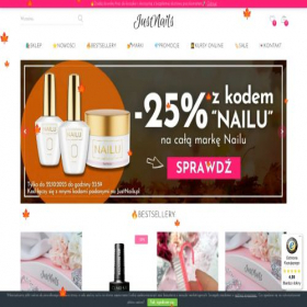 Скриншот главной страницы сайта justnails.pl