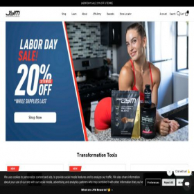 Скриншот главной страницы сайта jymsupplementscience.com