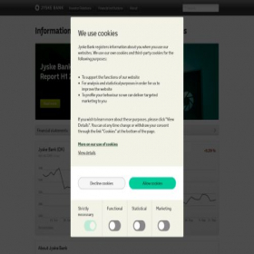 Скриншот главной страницы сайта jyskebank.com