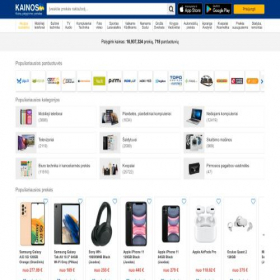 Скриншот главной страницы сайта kainos.lt