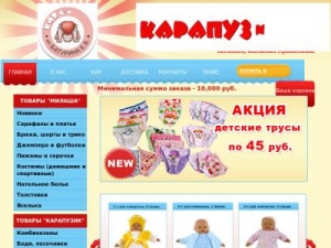 Скриншот главной страницы сайта karapuzik37.ru