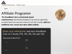 Скриншот главной страницы сайта karatbank-affiliate.io