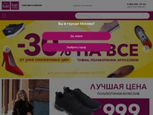 Скриншот главной страницы сайта kari.com