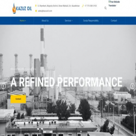 Скриншот главной страницы сайта kazuzoil.com