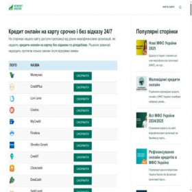 Скриншот главной страницы сайта kcredit.online