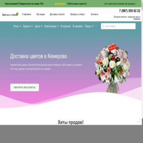 Скриншот главной страницы сайта kemerovo.tsvety-tochka.ru